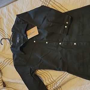 Western black denim dress